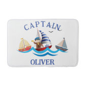 Kids Nautical BootCaptain Personalisiert Badematte (Vorderseite)