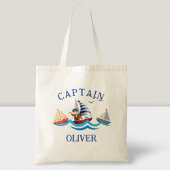 Kids Nautical BootCaptain Personalisiert Tragetasche