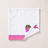 Kid's Nautical Pink Lila Pirate Parrot Badhandtuch Set (Waschlappen)