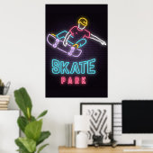 Kids Neon Skateboarder Poster (Heimbüro)