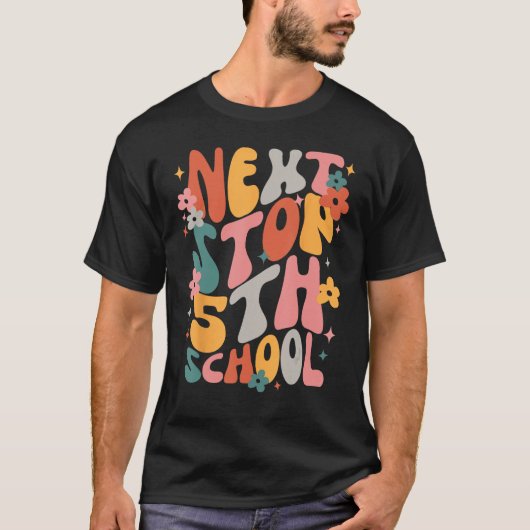Kids Next Stops 5th Grade Groovy Vibes First Day O T-Shirt (Vorderseite)