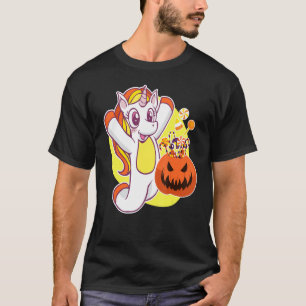 Kids Niedlich Candy Corn Unicorn Girls Halloween T-Shirt