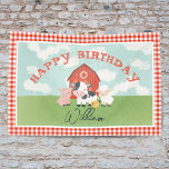 Kids Niedlich Farm Animal Barnyard Birthday Banner<br><div class="desc">Feiern Sie Ihren kleinen Tag mit diesem bezaubernden Geburtstagsbanner! Dieses Banner mit einem fröhlichen Rot-Gingham-Hintergrund und süßen Aquarellbildern einer Kuh, eines Schafs und eines Schweins verleiht Ihrem Party einen klassischen Barnyard-Charme. Der fette "Happy Birthday"-Text macht ihn perfekt für Kleinkinder jeden Alters, und Sie können ihn mit dem Namen Ihres Kindes...</div>