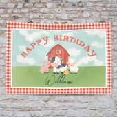 Kids Niedlich Farm Animal Barnyard Birthday Banner