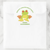 Kids Niedlich Frog Valentine's Day Class Exchange Runder Aufkleber (Tasche)