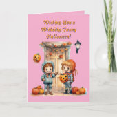 Kids Niedlich Funny modern Foto Halloween Karten (Vorderseite)