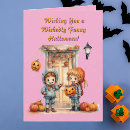 Kids Niedlich Funny modern Foto Halloween Karten