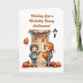 Kids Niedlich Funny modern Foto Halloween Karten (Vorderseite)