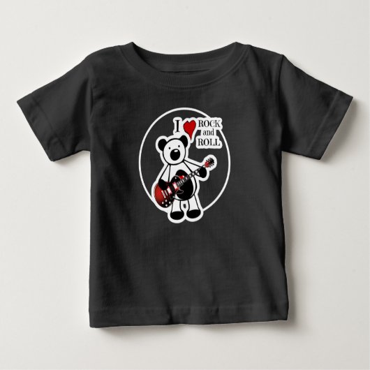 Kids Niedlich Guitar Teddy Bear Rock and Roll Rock Baby T-shirt (Vorderseite)