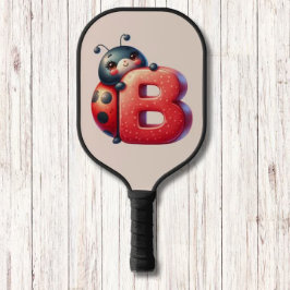 Kids Niedlich Ladybug Monogram Letter Pickleball Schläger