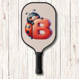 Kids Niedlich Ladybug Monogram Letter Pickleball Schläger