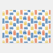 Kids Niedlich Main Street Small Town Houses Apartm Geschenkpapier Set (Vorderseite 2)