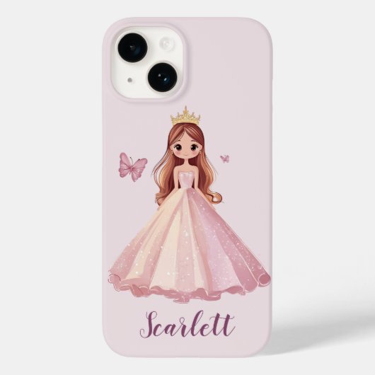 Kids Niedlich Princess Sparkle Personalisiert Case-Mate iPhone Hülle (Rückseite)