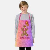Kids Niedlich Rainbow Glitzer Gingerbrei Personali Schürze (Getragen)