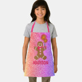 Kids Niedlich Rainbow Glitzer Gingerbrei Personali Schürze (Insitu)