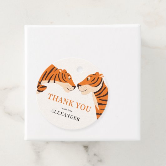 Kid's Niedlich Safari Tiger Vielen Dank zum Geburt Geschenkanhänger (Beispiel)