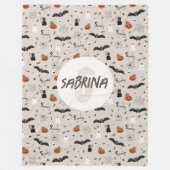Kids Niedlich Spooky Halloween Fall Monogram Fleecedecke (Vorderseite)