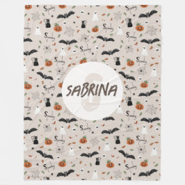 Kids Niedlich Spooky Halloween Fall Monogram Fleecedecke