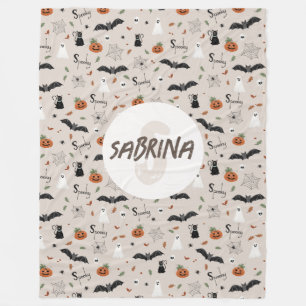 Kids Niedlich Spooky Halloween Fall Monogram Fleecedecke