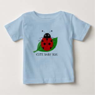Kids Niedliche Aquarellfrau-Käfer auf grünem Blatt Baby T-shirt