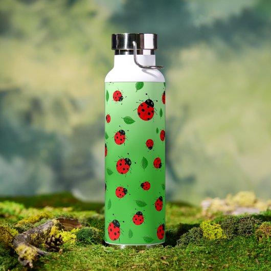 Kids Niedliche Lady Bug & Green verlass Muster Ver Trinkflasche (Außenbereich)