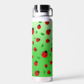 Kids Niedliche Lady Bug & Green verlass Muster Ver Trinkflasche (Rückseite)