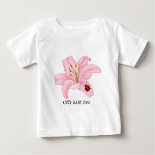 Kids Niedliche Wasserfarbenladybug auf der Blume d Baby T-shirt