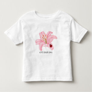 Kids Niedliche Wasserfarbenladybug auf der Blume d Kleinkind T-shirt