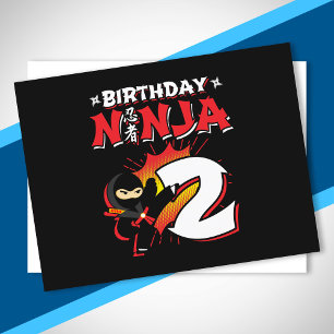 Kids Ninja Birthday Party Gift - 2 Year Old Postkarte