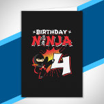 Kids Ninja Birthday Party Gift - 4 Jahre Old Karte<br><div class="desc">This Birthday Ninja 4 design feature the Ninjutsu Japanese symbol,  half-tone comic style background and a cartoon ninja karate kick graphic that your 4 year old birthday ninja boy or girl will!</div>
