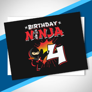 Kids Ninja Birthday Party Gift - 4 Year Old Postkarte