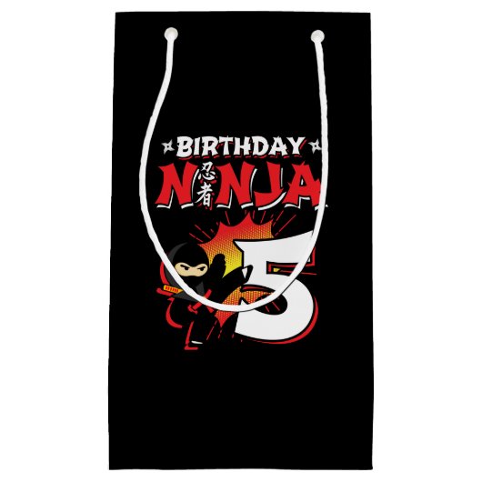 Kids Ninja Birthday Party Gift - 5 Jahre Old Kleine Geschenktüte (Vorderseite)