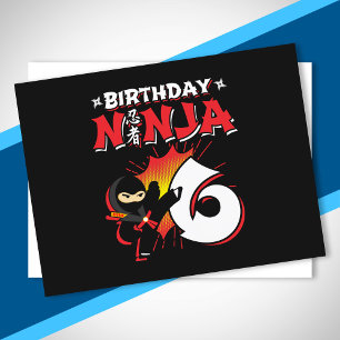 Kids Ninja Birthday Party Gift - 6 Year Old Postkarte