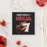 Kids Ninja Birthday Party Gift - 7 Jahre Old Serviette<br><div class="desc">This Birthday Ninja 7 design feature the Ninjutsu Japanese symbol,  half-tone comic style background and a cartoon ninja karate kick graphic that your 7 year old birthday ninja boy or girl will!</div>