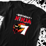 Kids Ninja Birthday Party Gift - 7 Jahre Old T-Shirt<br><div class="desc">This Birthday Ninja 7 design feature the Ninjutsu Japanese symbol,  half-tone comic style background and a cartoon ninja karate kick graphic that your 7 year old birthday ninja boy or girl will!</div>