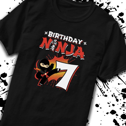 Kids Ninja Birthday Party Gift - 7 Jahre Old T-Shirt