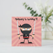 Kids Ninja Theme Party Einladung (Stehend Vorderseite)