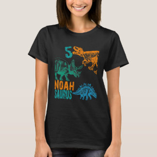 Kids Noah Saurus 5th Birthday Boys Rex Bday Party T-Shirt