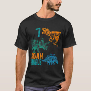Kids Noah Saurus 7. Geburtstag Jungs Rex Bday Part T-Shirt
