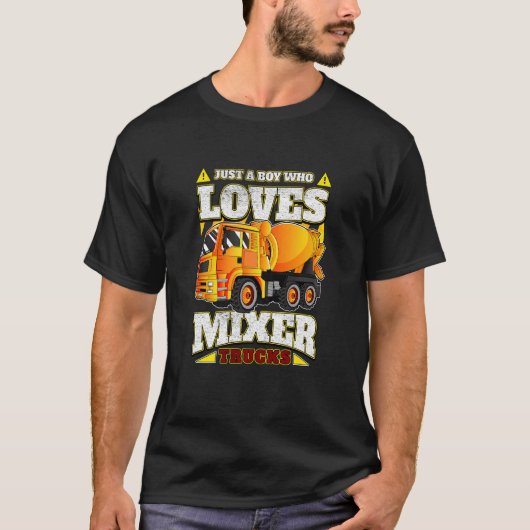 Kids nur ein Junge, der Cement Mixer LKW Liebe T-Shirt (Vorderseite)