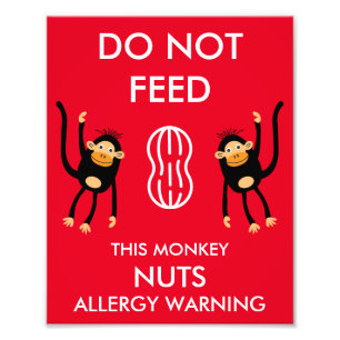 Kids Nut Allergy Warning Fotodruck