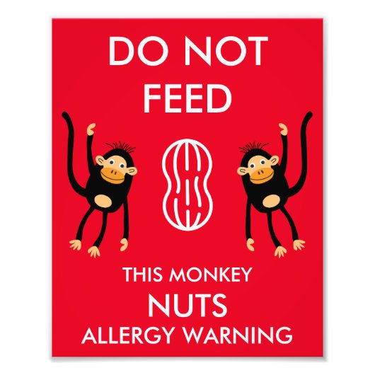 Kids Nut Allergy Warning Fotodruck (Vorne)