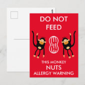 Kids Nut Allergy Warning Postkarte (Vorne/Hinten)