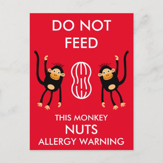 Kids Nut Allergy Warning Postkarte (Vorderseite)
