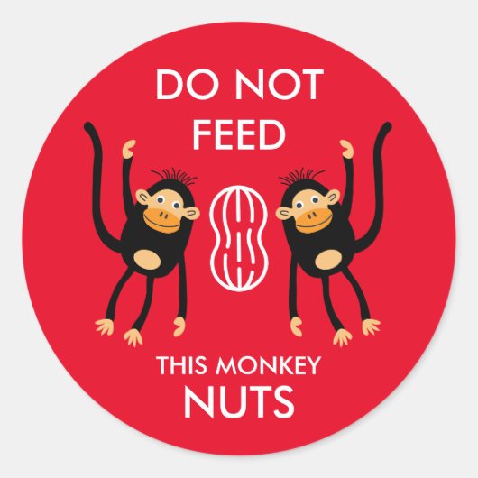 Kids Nut Allergy Warning Runder Aufkleber (Vorderseite)