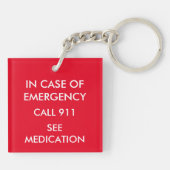 Kids Nut Allergy Warning Schlüsselanhänger (Rückseite)