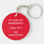 Kids Nut Allergy Warning Schlüsselanhänger (Rückseite)