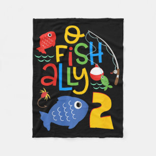 Kids O-fish-ally Zwei Geburtstagsdekorationen 2 Ja Fleecedecke