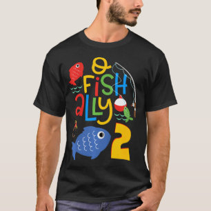 Kids O-Fish-Ally Zwei Geburtstagsdekorationen 2 Ja T-Shirt