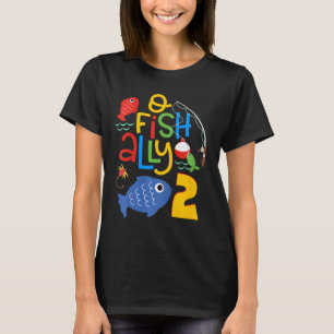Kids O-fish-ally Zwei Geburtstagsdekorationen 2 Ja T-Shirt